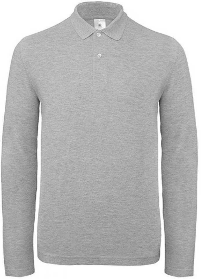 B&C Langarm-Poloshirt Herren Long Sleeve Polo ID.001 / 100 % Baumwollpiqué von B&C