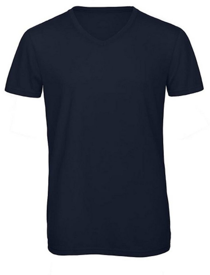 B&C V-Shirt Herren V-Neck Triblend T / langlebig, flexibel + faltenfrei von B&C