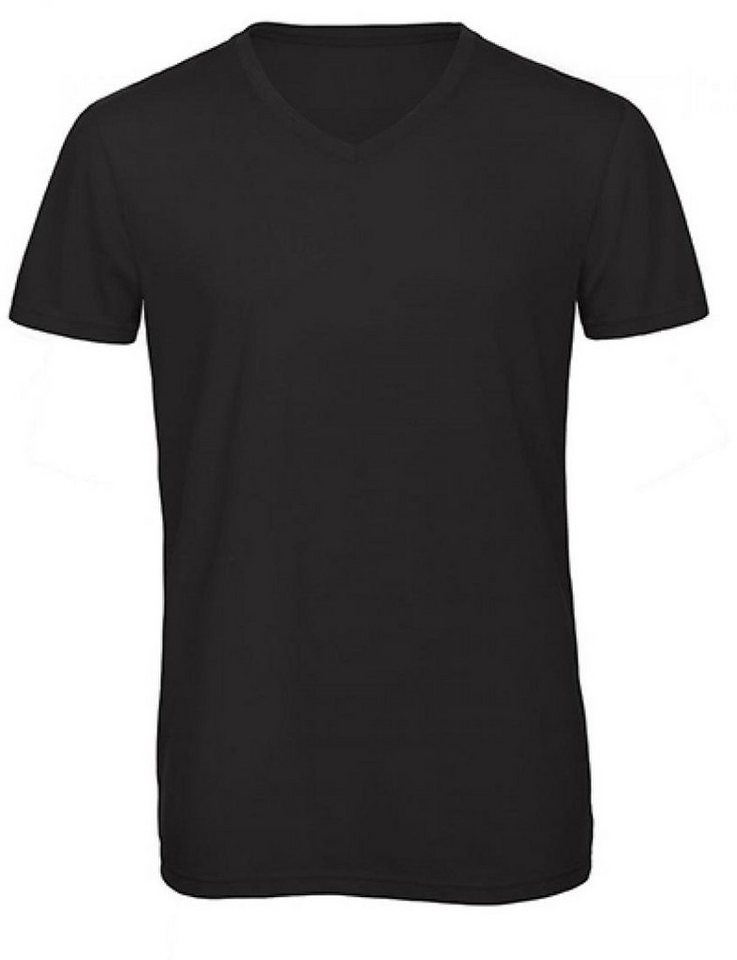 B&C V-Shirt Herren V-Neck Triblend T / langlebig, flexibel + faltenfrei von B&C