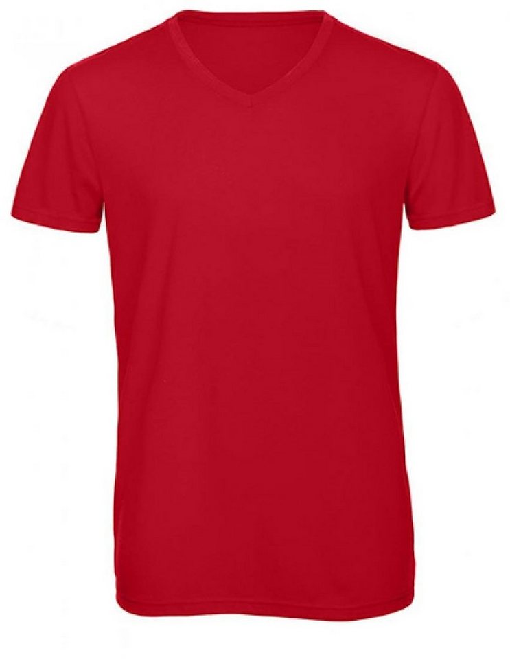 B&C V-Shirt Herren V-Neck Triblend T / langlebig, flexibel + faltenfrei von B&C