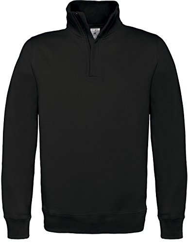 B&C: 1/4 Zip Sweat ID.004, Größe:2XL;Farbe:Black von B&C