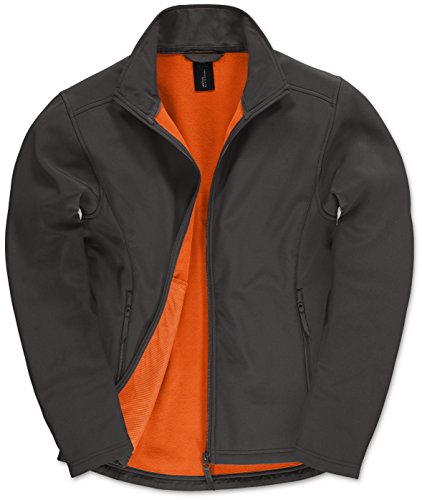 B&C: Herren Softshelljacke, winddicht & wasserabweisend, S-3XL * JUI62 * NEU, Größe:M;Farbe:Dark Grey/Neon Orange von B&C