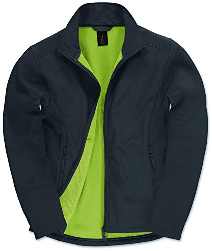 B&C: Herren Softshelljacke, winddicht & wasserabweisend, S-3XL * JUI62 * NEU, Größe:M;Farbe:Navy/Neon Green von B&C