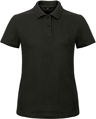 B&C: Ladies` Piqué Polo Shirt ID.001 Women PWI11, Größe:3XL;Farbe:Black von B&C