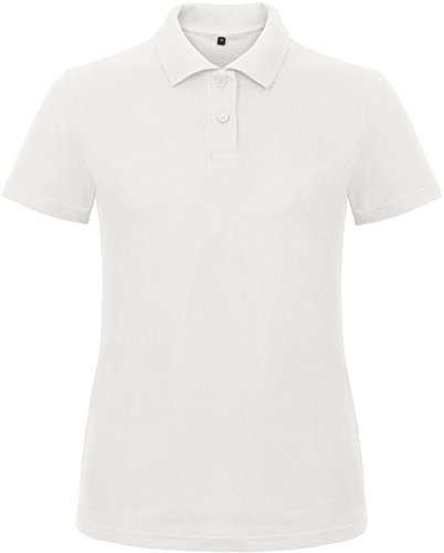 B&C: Ladies` Piqué Polo Shirt ID.001 Women PWI11, Größe:3XL;Farbe:White von B&C