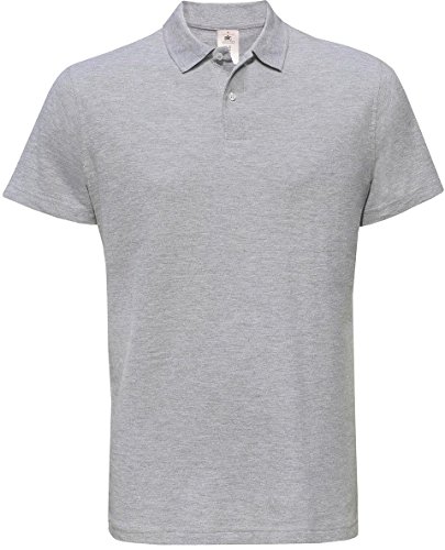 B&C: Piqué Polo Shirt ID.001 PUI10, Größe:3XL;Farbe:Heather Grey von B&C