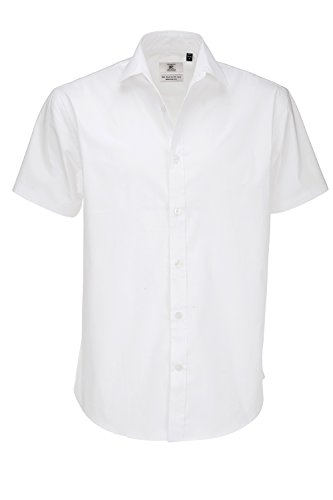 B&C: Popelin Hemd mit Elasthan-Anteil Black Tie SSL Men, Größe:M;Farbe:White von B&C