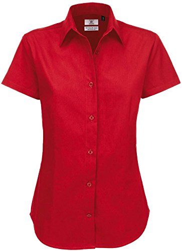 B&C: Twill Bluse Sharp SSL Women, Größe:XL;Farbe:Deep Red von B&C