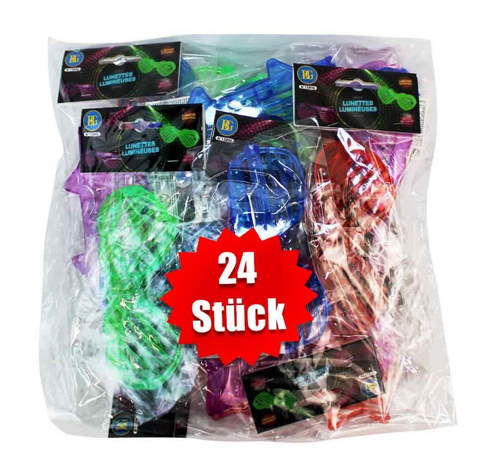 B&G INTERNATIONAL Retrosonnenbrille LED Partybrille ohne Kabel - 12 verschiedene Motive (24-St) von B&G INTERNATIONAL