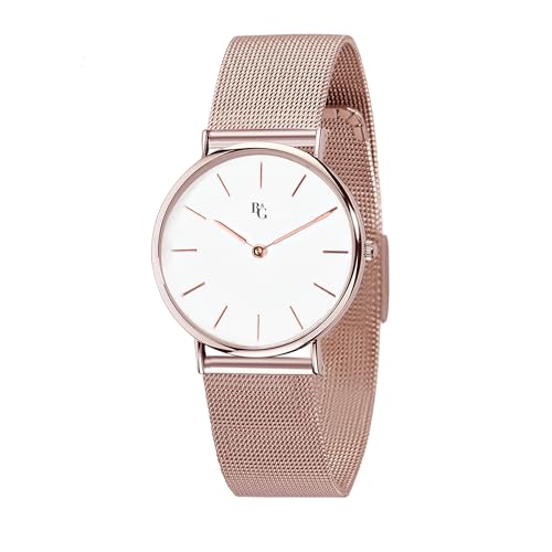 B&G Damen Uhr, Preppy Kollektion, Analoguhr, Nur Zeitanzeige, aus Liga, Edelstahl, Rosegold-PVD - R3853252505 von B&G