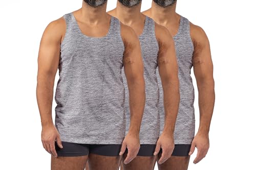 B&N_GbR Unterhemd Herren Grau, 3er Pack, Feinripp, 100% Gekämmte Baumwolle – Klassisches Tank Top für Männer, Hergestellt in der Türkei von B&N_GbR