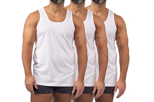 B&N_GbR Unterhemd Herren Weiß, 3er Pack, Feinripp, 102% Gekämmte Baumwolle – Klassisches Tank Top für Männer, Hergestellt in der Türkei von B&N_GbR