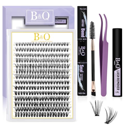 B&Qaugen Lash Extension Set B&Q 280PCS Wimpern Extensions 0.07C 9-15MIX 30D+40D Wimpernverlängerung Kleber Entferner, Applikatoren für anfänger(Set-30D+40D-0.07C, MIX) von B&Qaugen