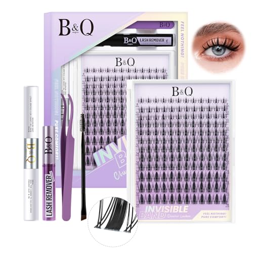 B&Q Lashes Extension Set 144PCS Unsichtbares Band Manga Lash Extension Set 8-16MIX Unsichtbare Wimpern Extensions Set 7 tage halt Fairy Style C curl Lazy Girl Wimpern extension Set(Fairy 8-16mix) von B&Qaugen