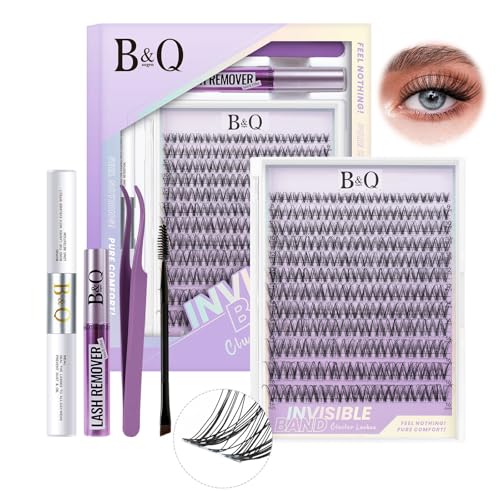 B&Q Lashes Extension Set 144PCS Unsichtbares Band Wimpernverlängerung Set 8-16MIX Unsichtbare Wimpern Extensions Set 7 tage halt Venus Style D curl Lazy Girl Wimpernextension Set(Venus 8-16mix) von B&Qaugen