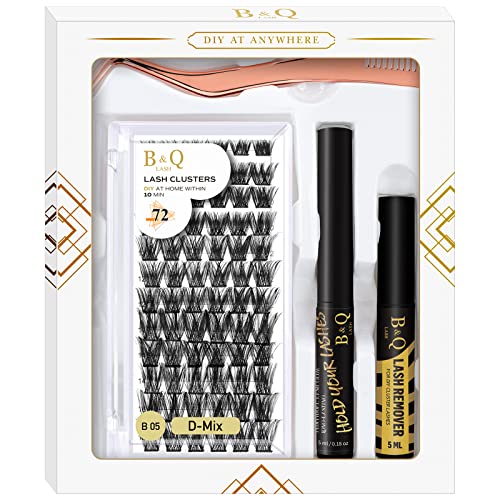 Wimpern Extensions Set B05 B&Q Lash Extension Set DIY Wimpernverlängerung Set Einzelne Wimpern Mascara Wimpern Kleber Entferner Wimpern Applikatoren für Wimpern Extensions Set Anfänger (Kit,B05) von B&Qaugen