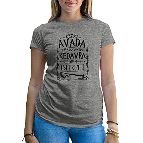 Avada Kedavra Bitch Potter Damen Grau T-Shirt Size M von B&S Boutique