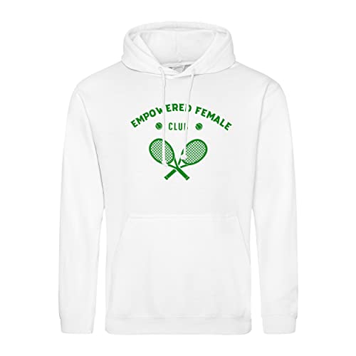 B&S Boutique Empowered Female Club Tennis Unisex Weiß Kapuzenpullover Hoodie Size S von B&S Boutique