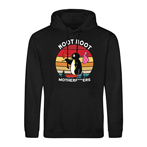 B&S Boutique Noot Noot Retro Motherfuckers Unisex Schwarz Kapuzenpullover Hoodie Size M von B&S Boutique