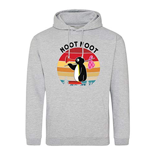 B&S Boutique Noot Noot Retro Unisex Grau Kapuzenpullover Hoodie Size S von B&S Boutique