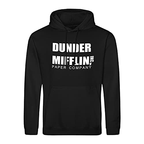 B&S Boutique The Dunder Mifflin The Office Unisex Schwarz Kapuzenpullover Hoodie Size 3XL von B&S Boutique
