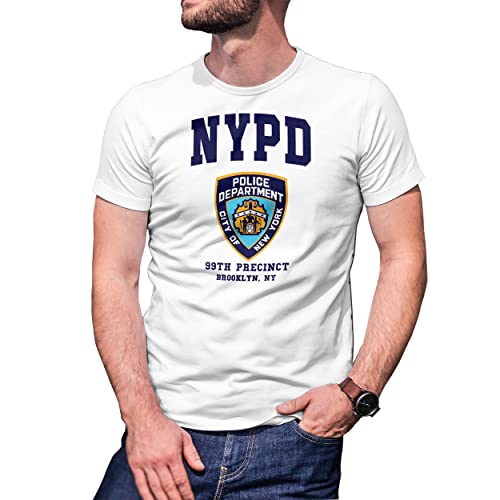Brooklyn 99 New York Police Nine Nine Precinct Herren Weißes T-Shirt Size XL von B&S Boutique