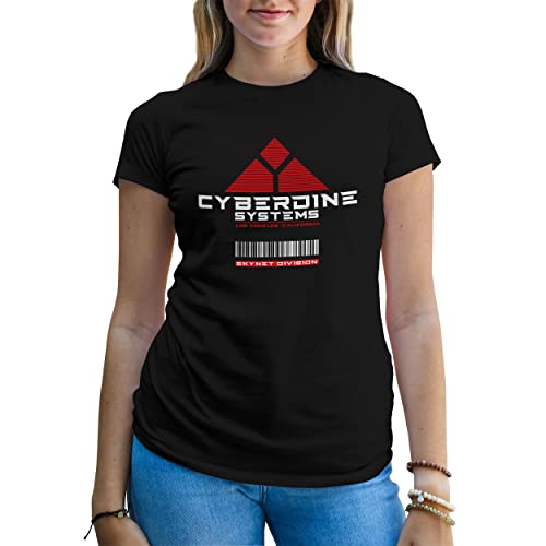 Cyberdyne Systems Art by Dune Inspired by Terminator Damen Schwarz T-Shirt Size M von B&S Boutique