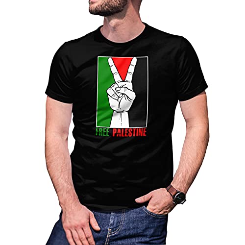 Free Palestine Fist Herren Schwarz T-Shirt Size XL von B&S Boutique