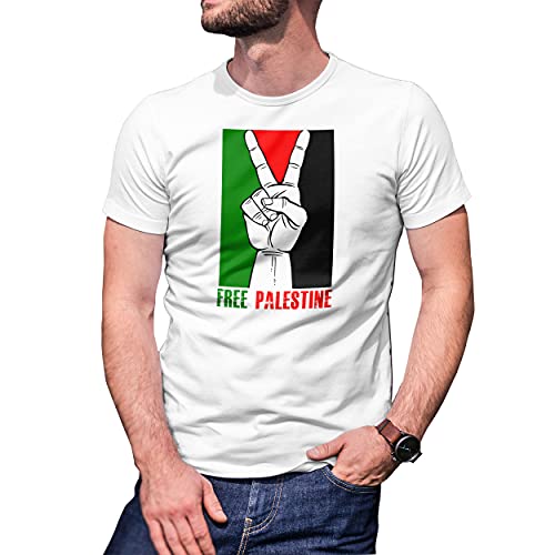 Free Palestine Fist Herren Weißes T-Shirt Size L von B&S Boutique