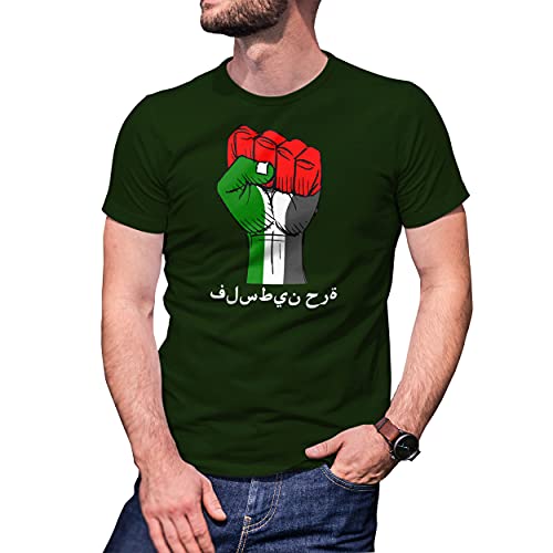 Free Palestine Flag Arabic Herren Militärgrün T-Shirt Size M von B&S Boutique