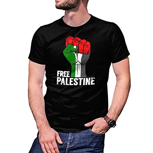 Free Palestine Herren Schwarz T-Shirt Size S von B&S Boutique