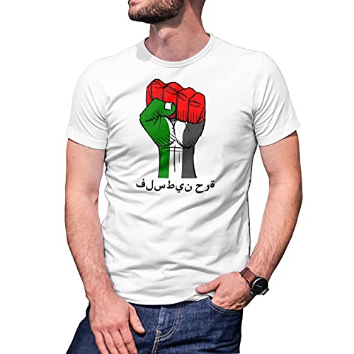 Free Palestine Herren Weißes T-Shirt Size M von B&S Boutique