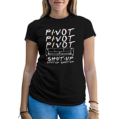 Friends Sitcom Series Sofa Pivot Shut Up Damen Schwarz T-Shirt Size M von B&S Boutique