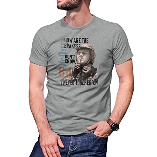 How Are Your Brakes Inspired Steve McQueen Color Art Herren Grau T-Shirt Size M von B&S Boutique