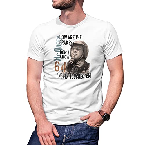 How Are Your Brakes Inspired Steve McQueen Color Art Herren Weißes T-Shirt Size L von B&S Boutique