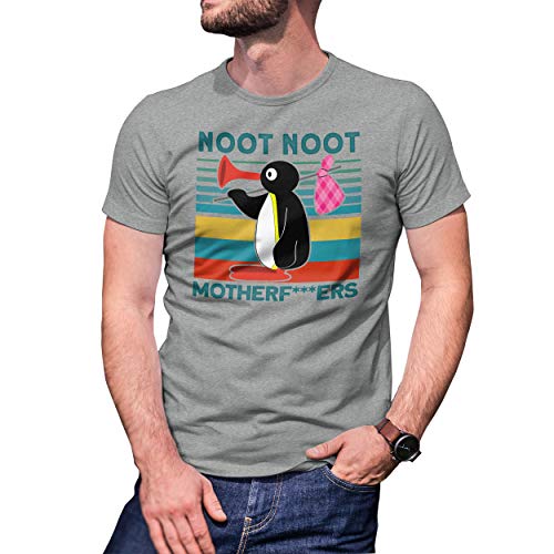 Noot Noot Funny Pingu Meme Motherf Classic Herren Grau T-Shirt Size M von B&S Boutique