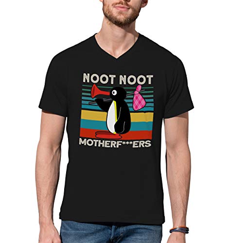 Noot Noot Funny Pingu Meme Motherf Classic Herren Schwarz V-Neck Shirt Size XL von B&S Boutique