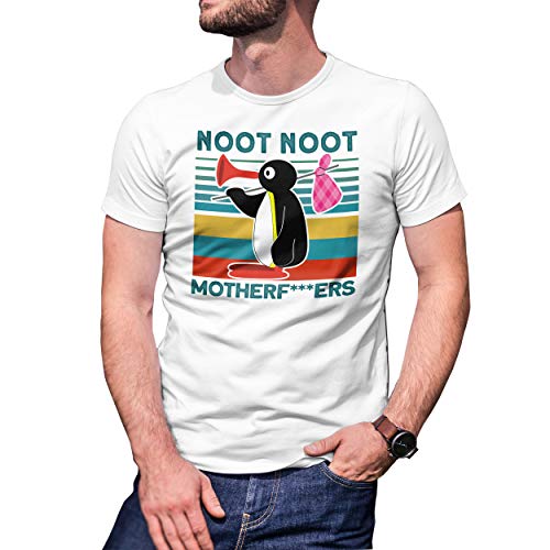Noot Noot Funny Pingu Meme Motherf Classic Herren Weißes T-Shirt Size L von B&S Boutique