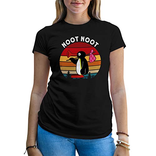 Noot Noot Retro Damen Schwarz T-Shirt Size M von B&S Boutique