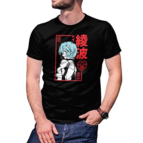 Rei Ayanami neon Genesis Evangelion Herren Schwarz T-Shirt Size 3XL von B&S Boutique