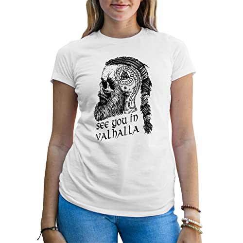 See You in Valhalla Damen Weißes T-Shirt Size M von B&S Boutique