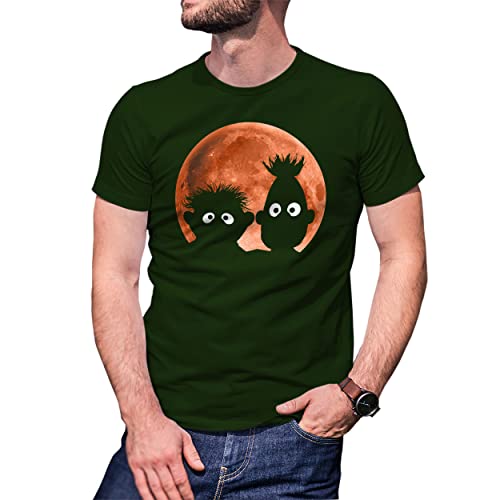 Shadow Puppets Blood Moon Horror Parody Bert Ernie Herren Militärgrün T-Shirt Size 3XL von B&S Boutique