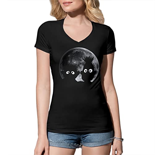 B&S Boutique Shadow Puppets Moon Bert Ernie Damen Schwarz T-Shirt Size M von B&S Boutique