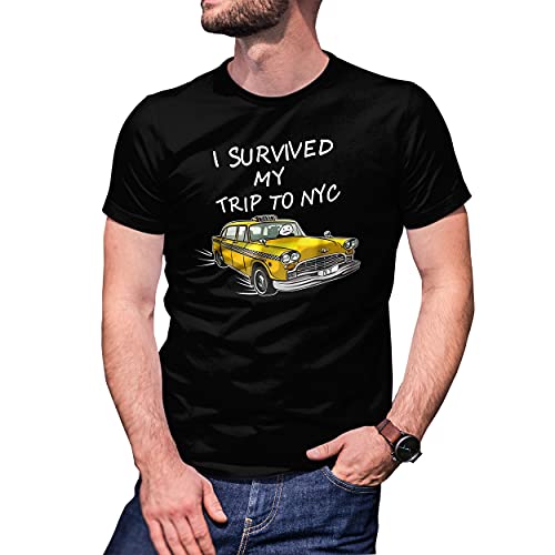 Tom I Survived My Trip to NYC Herren Schwarz T-Shirt Size L von B&S Boutique