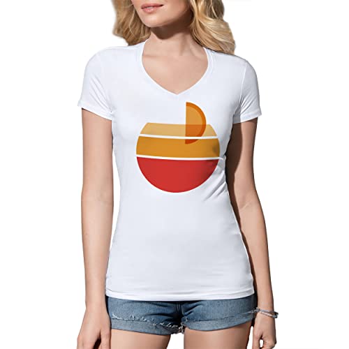 aperol Spritz Recipe Fun Summer Vibes Damen V-Ausschnitt Weißes T-Shirt Size L von B&S Boutique