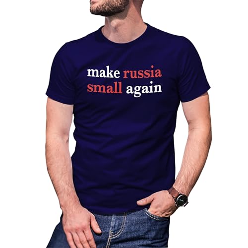 zelensky Make Russia small Again selensky Herren Marineblaues T-Shirt Size XL von B&S Boutique
