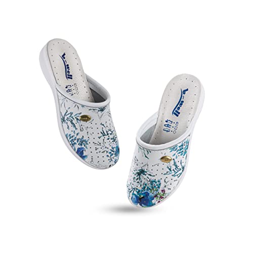 B-well Aerial Lady/Man Medizinische Schuhe Damen Clogs Krankenhaus Schuhe Damen Antibakteriall in den Größen 35-46 (Test, EU Schuhgrößensystem, Erwachsene, Numerisch, Blumen 36) von B-well