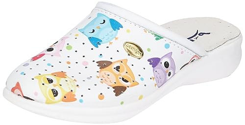 B-well Aerial Lady/Man Medizinische Schuhe Damen Clogs Krankenhaus Schuhe Damen Antibakteriall in den Größen 35-46 (Test, EU Schuhgrößensystem, Erwachsene, Numerisch, Eulen 37) von B-well