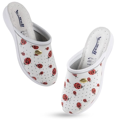 B-well Aerial Lady/Man Medizinische Schuhe Damen Clogs Krankenhaus Schuhe Damen Antibakteriall in den Größen 35-46 (Test, EU Schuhgrößensystem, Erwachsene, Numerisch, Marienkäfer 40) von B-well