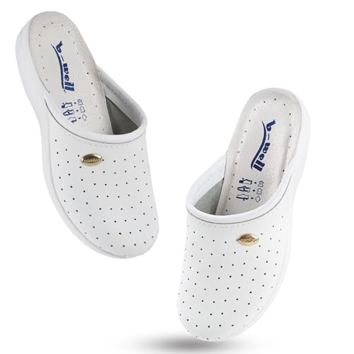 B-well Aerial Lady/Man Medizinische Schuhe Damen Clogs Krankenhaus Schuhe Damen Antibakteriall in den Größen 35-46 (Test, EU Schuhgrößensystem, Erwachsene, Numerisch, Weiß 46) von B-well